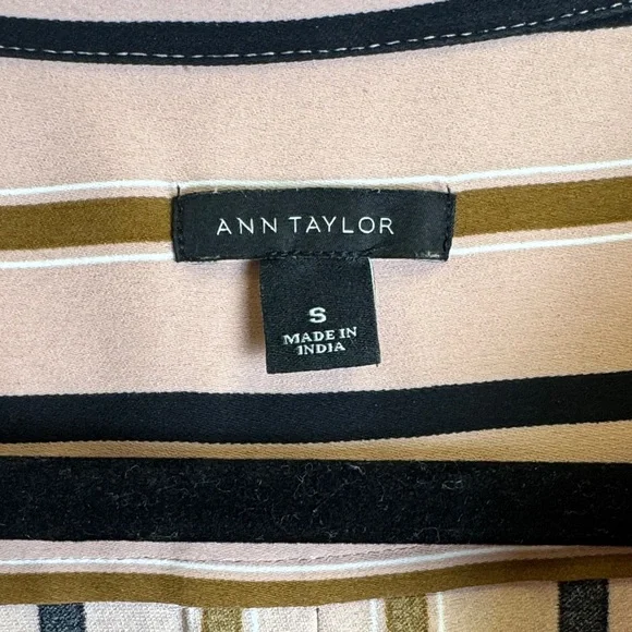 Ann Taylor Pink and Black Striped Long Sleeve Dress - Picture 2 of 6